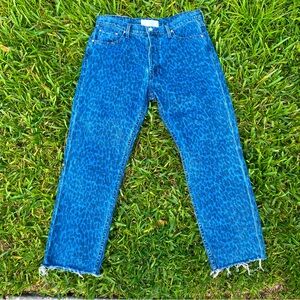 MOTHER Superior The Tomcat Leopard Print Jeans size 32